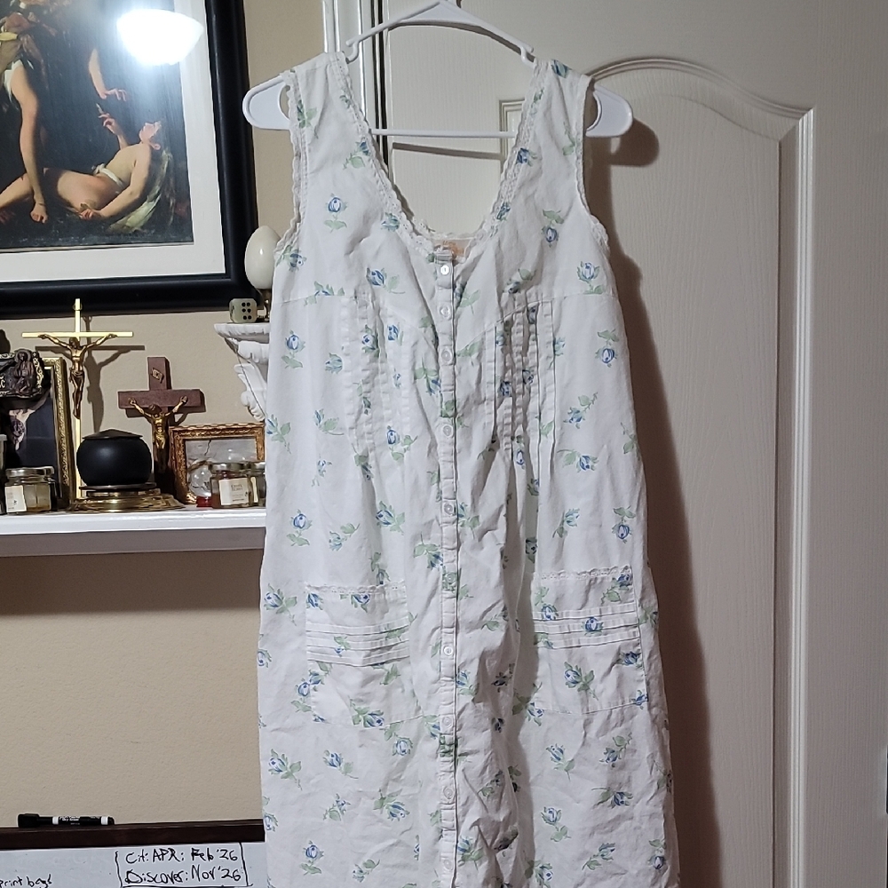 Vintage Cottage Core Cotton Floral Maxi Comfy Sexy Cute Dress